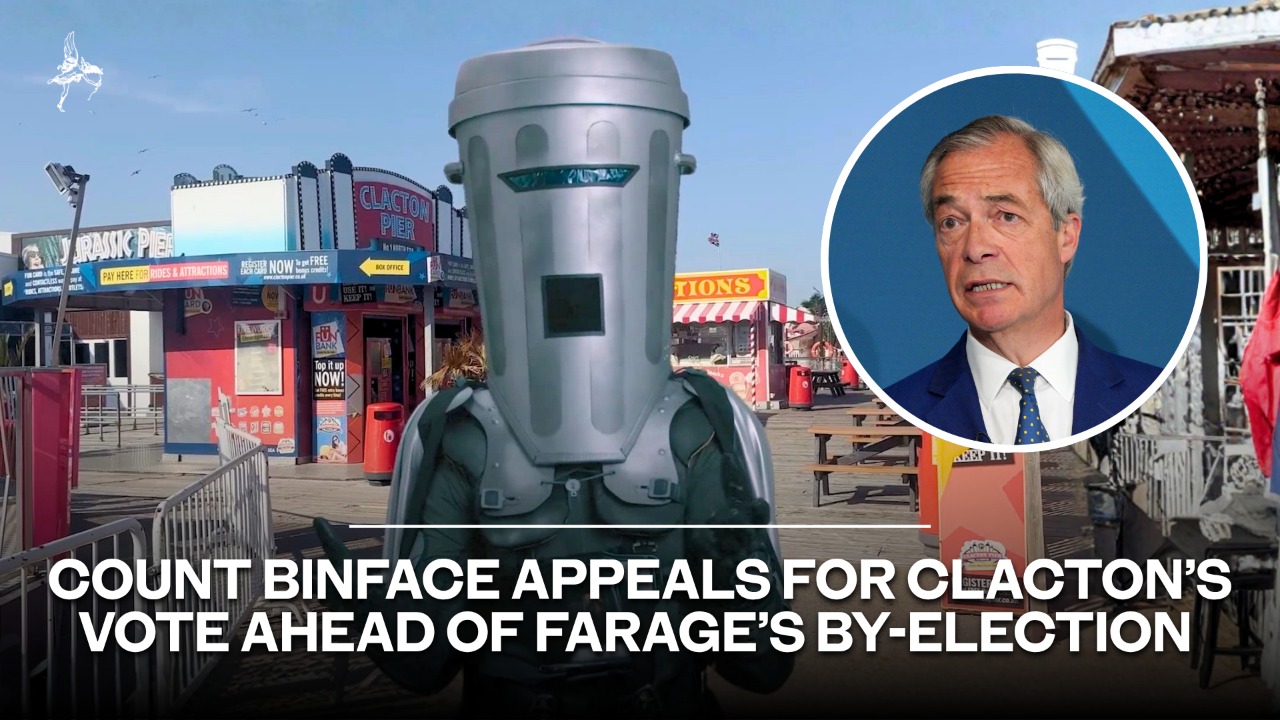 Count Binface urges Clacton to 'make votes count' ahead of Farage by-election battle