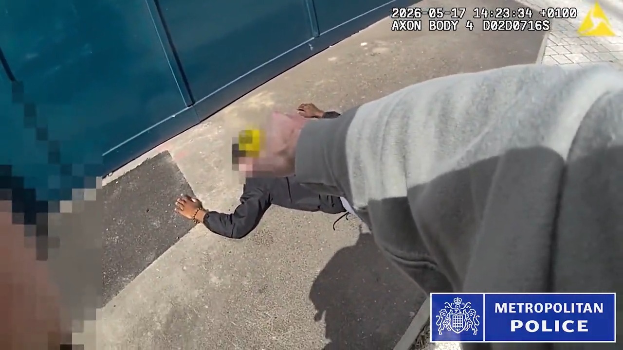 Bodycam footage shows a number of arrests during a crackdown on knife crime