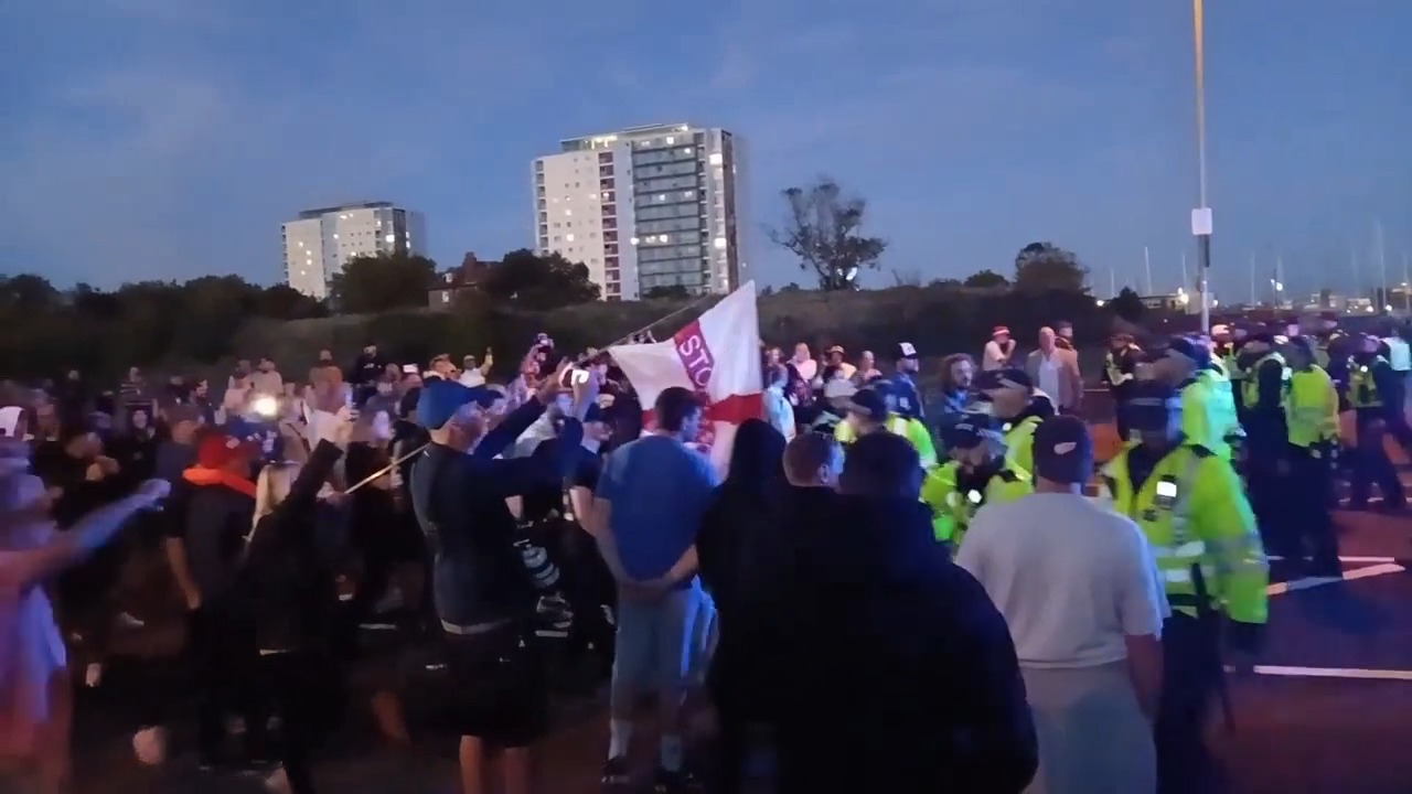 Hundreds protest near immigration removal centre in Gosport | The ...
