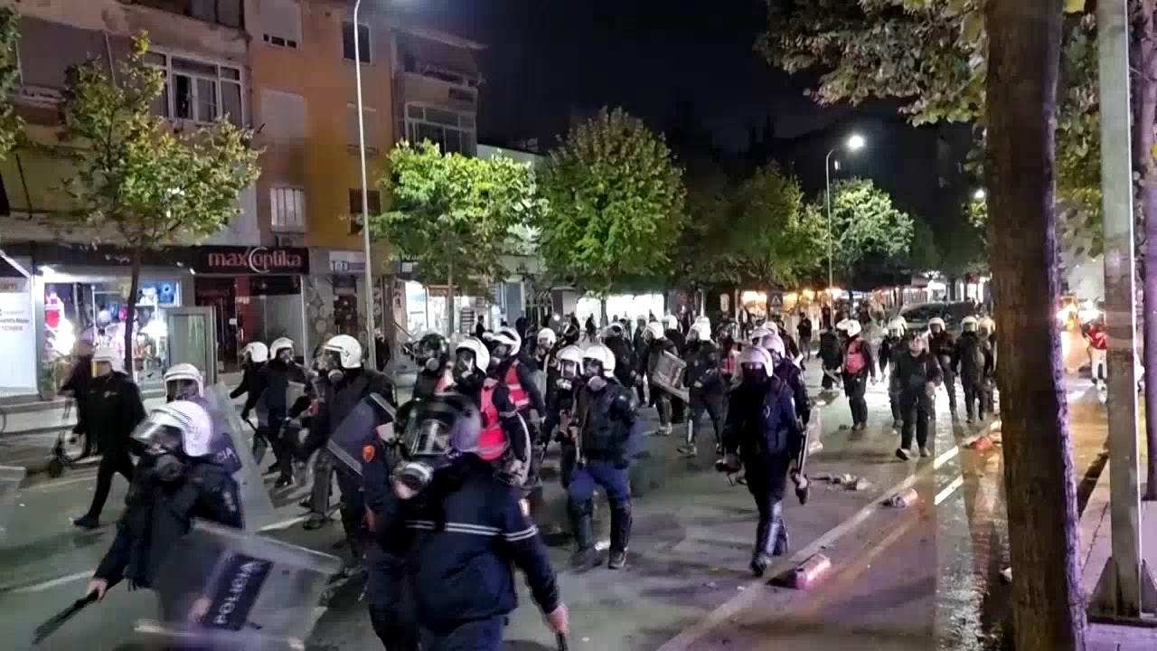 Albanian police deploy water cannons as protests hit seventh day