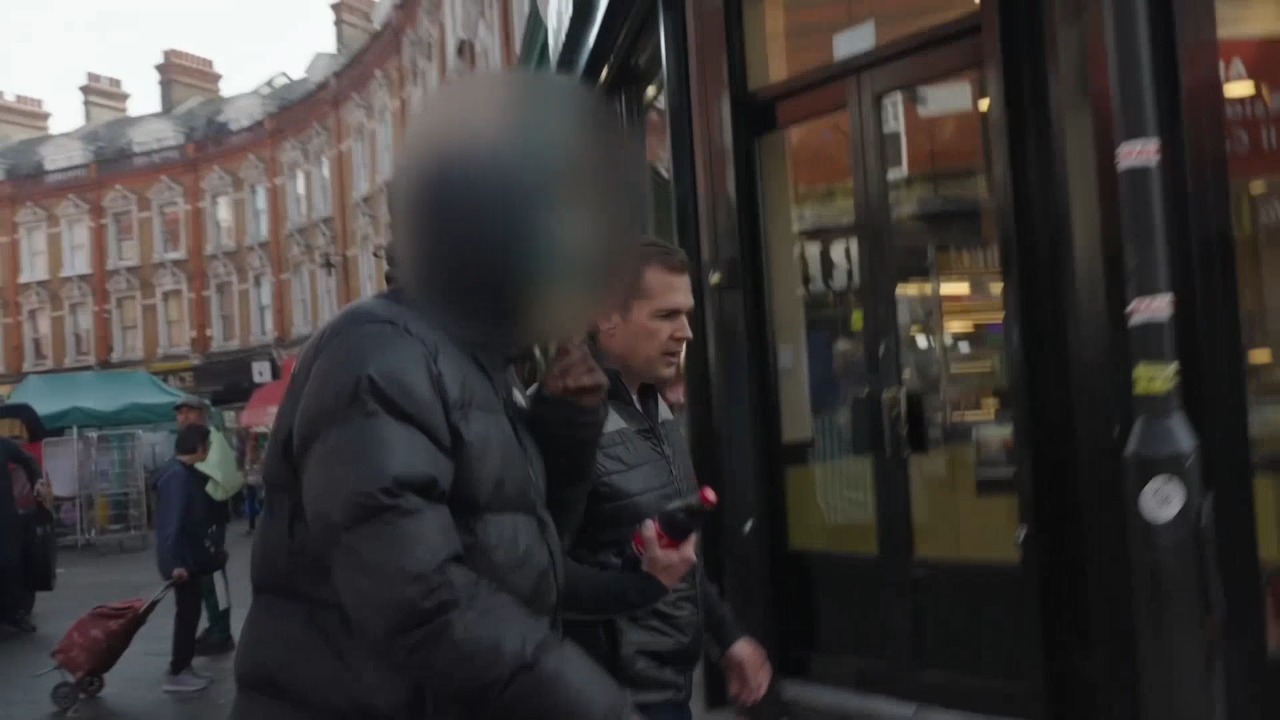 Robert Jenrick confronts man for 'stealing Dr Pepper from Greggs' in Brixton